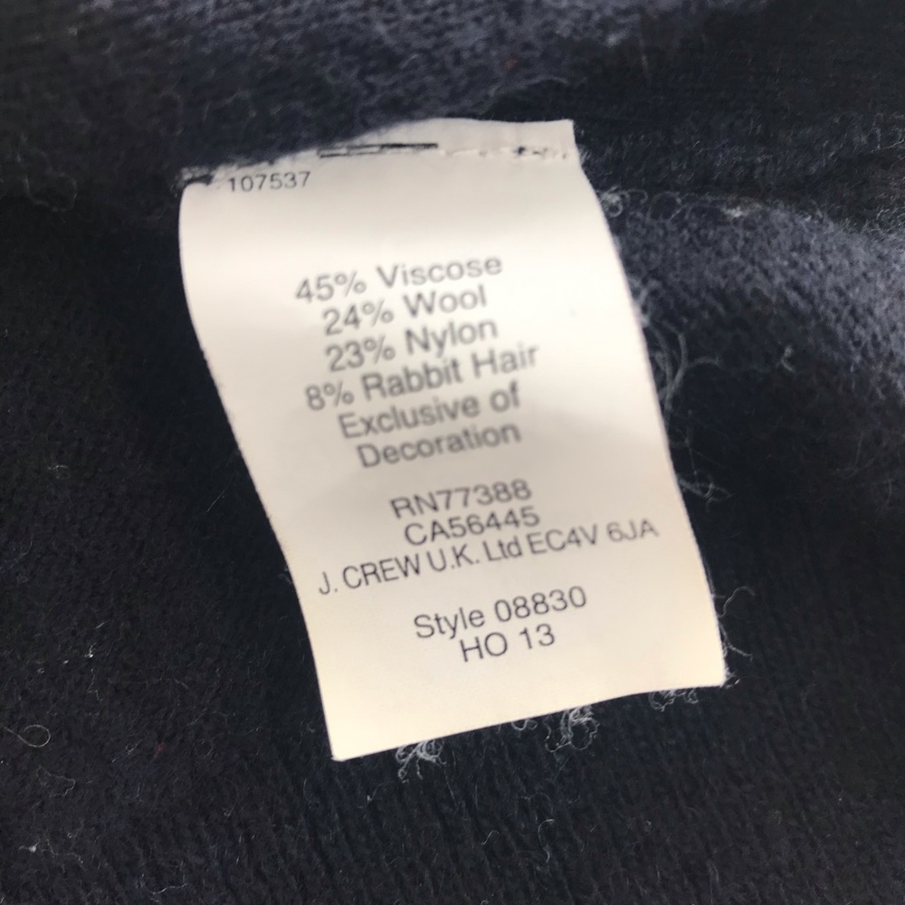J. CREW side button wool sweater navy + olive - Picture 8 of 8